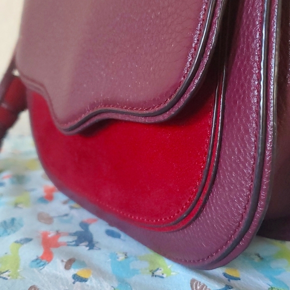 Rebecca Minkoff Sucky Suede/Leather Burgundy Crossbody trending this fall winter - Picture 5 of 5